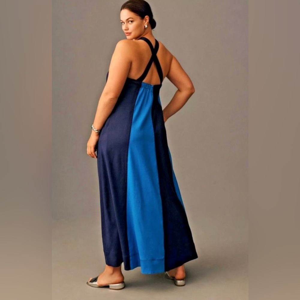 Anthropologie Maeve Ami Linen Halter Maxi Dress Sz XL NWT - Picture 7 of 8